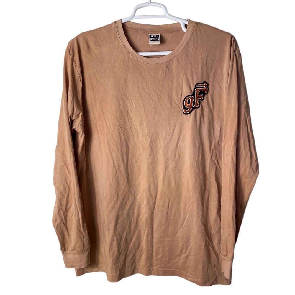 Good Fishing GF Brand‎ Men's Large Shirt Long Sleeve Streetwear Embroidered EUC